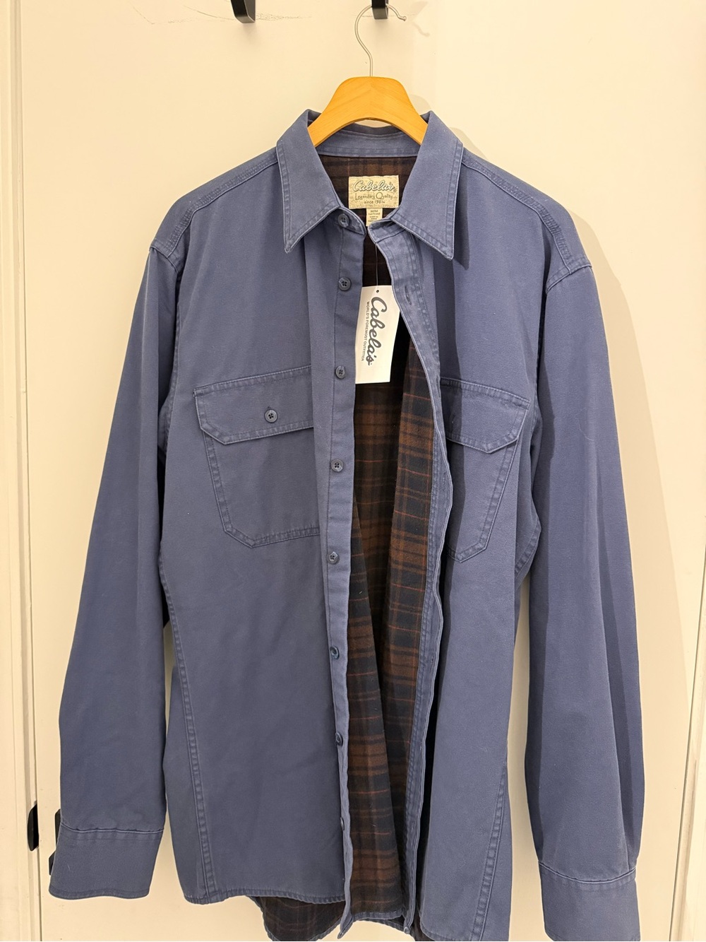 Cabela’s Flannel-Lined Canvas Shirt Jacket Men’s M Tall Blue NWT